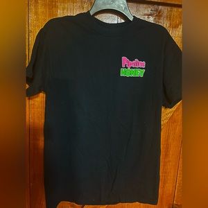 Gildan Ultra Cotton Pipeline Honey T-Shirt Sz M Black